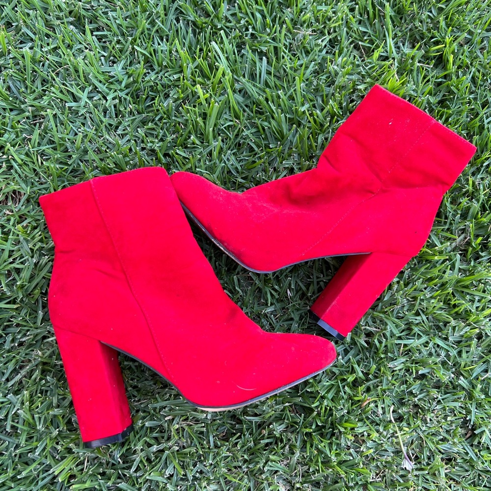 Bright Red boot heels